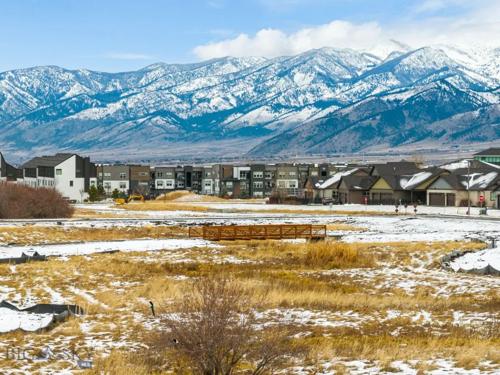 Modern homes, bridge, and mountain views near Meadow Bridge